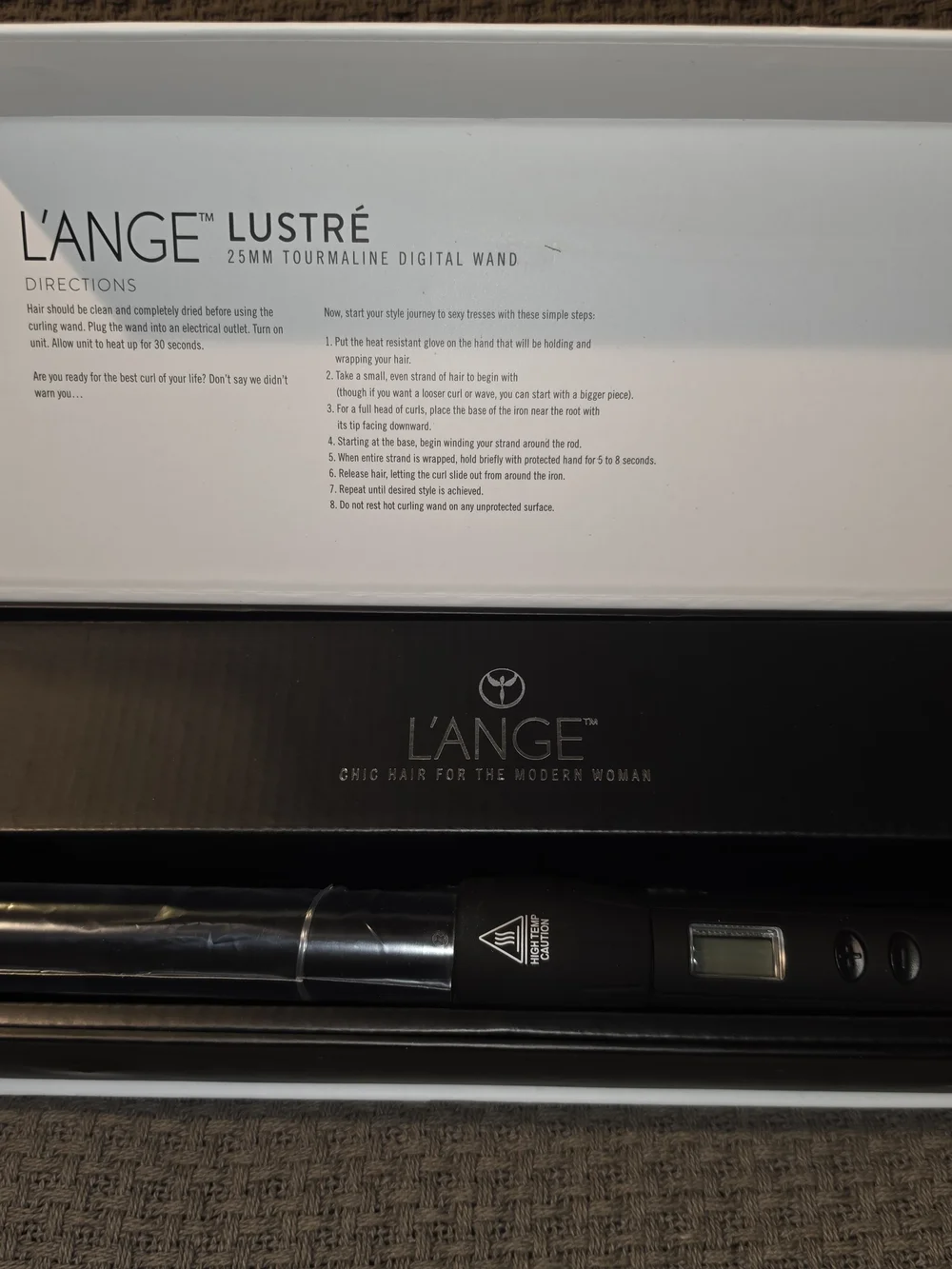 L'ANGE Black Tourmaline Digital Curling Wand